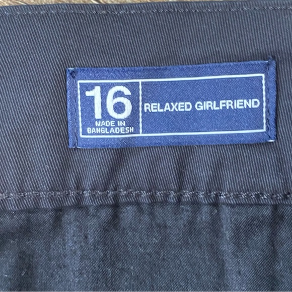 Gap Relaxed Girlfriend Twill Shorts Women 16 Black Pocket Cotton Stretch NEW - Picture 2 of 8